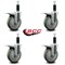 Service Caster 5'' Gray Poly Swivel 1-1/8'' Expanding Stem Caster Set Total Lock Brake, 4PK SCC-EXTTL20S514-PPUB-118-4 - alternate 3